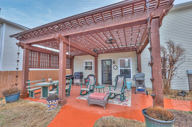 view of patio with a pergola