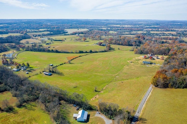 bird's eye view featuring a rural view