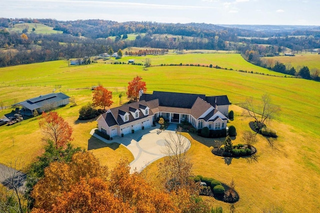 aerial view featuring a rural view