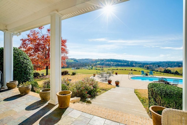 view of patio featuring a rural view