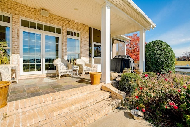 view of patio / terrace featuring a grill