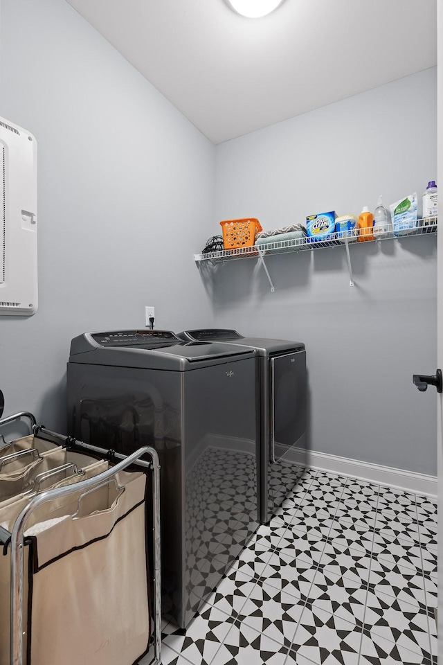 laundry area featuring washer and clothes dryer