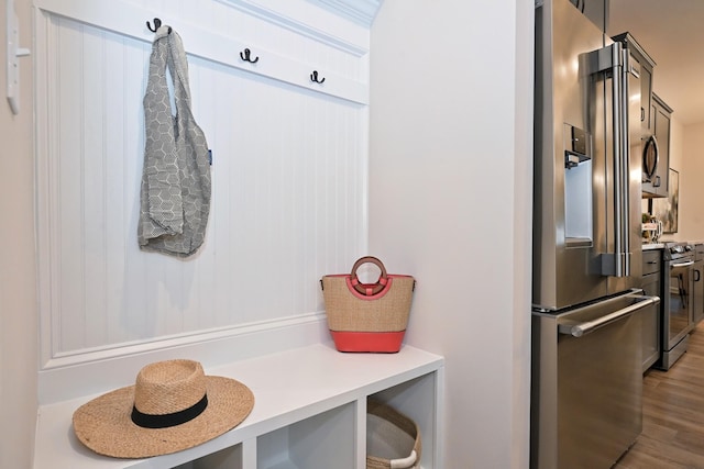 mudroom featuring hardwood / wood-style flooring