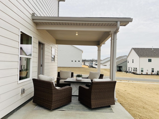 view of patio / terrace featuring an outdoor living space