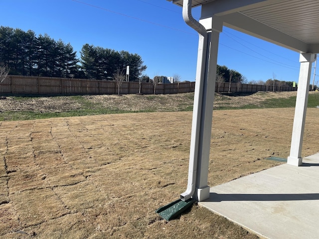 view of yard with a patio area