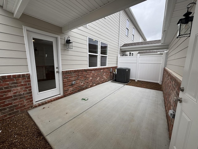 view of patio / terrace with central air condition unit