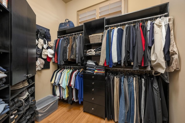 spacious closet with light wood-type flooring