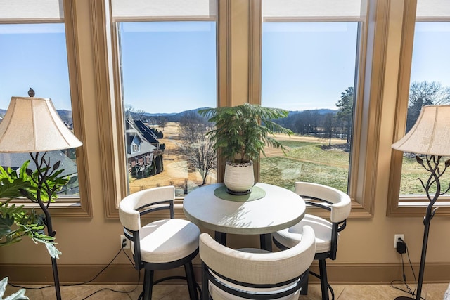 view of tiled dining area