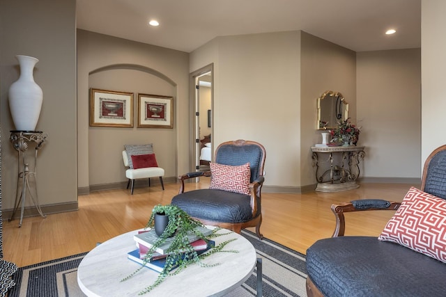 living room featuring hardwood / wood-style flooring