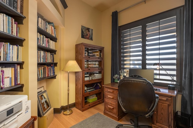 office featuring light wood-type flooring