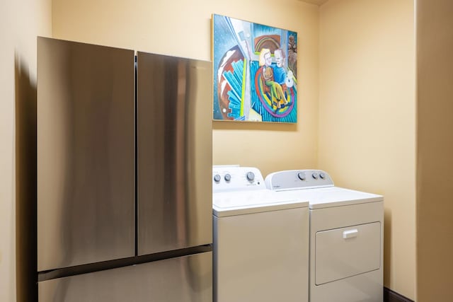 laundry area featuring washer and dryer