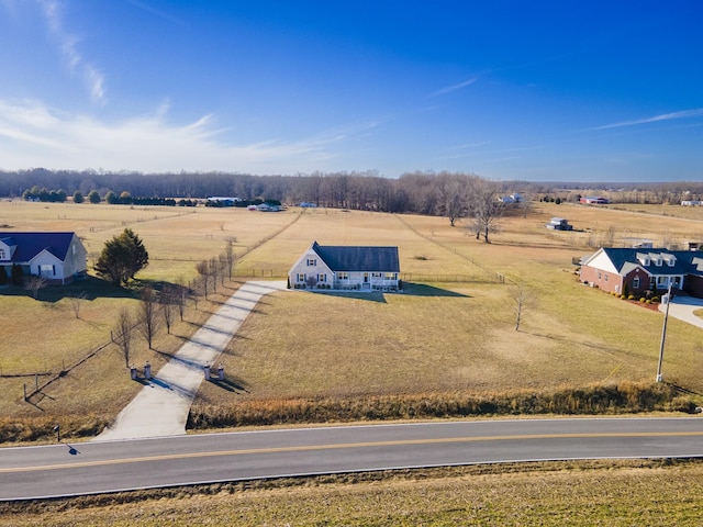 drone / aerial view featuring a rural view