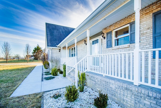 exterior space with covered porch