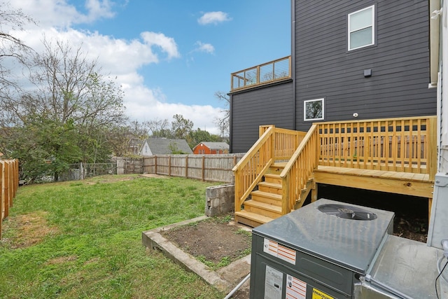 view of yard featuring a deck