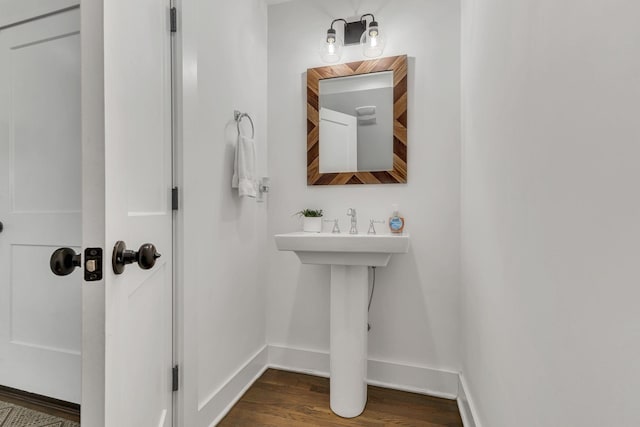 bathroom featuring hardwood / wood-style flooring