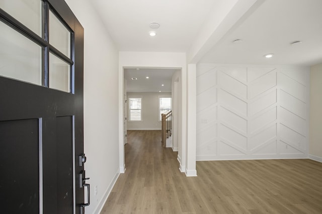 entryway featuring light hardwood / wood-style floors