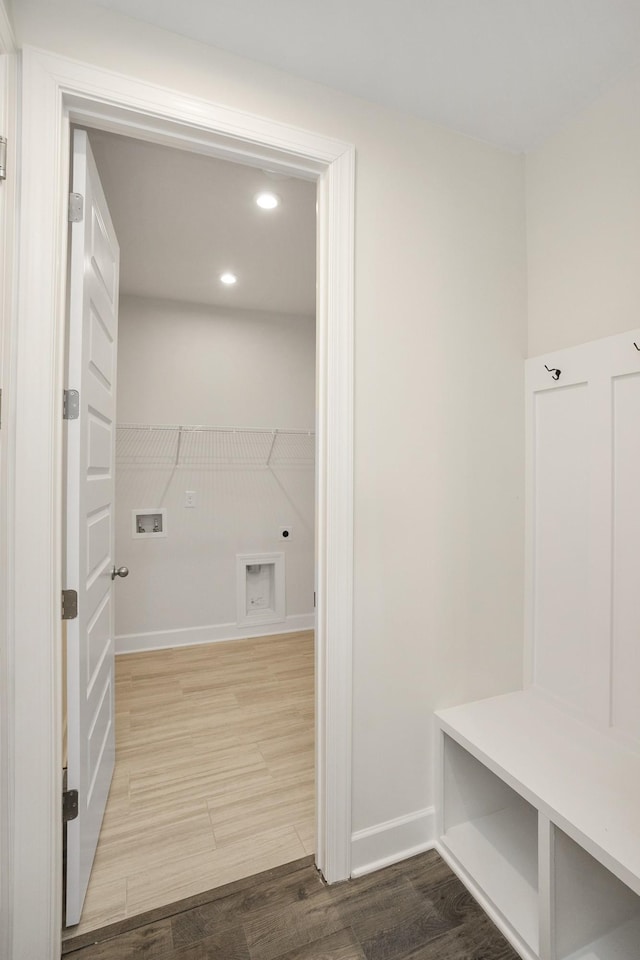 bathroom featuring hardwood / wood-style floors