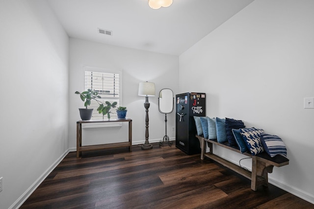 miscellaneous room featuring dark hardwood / wood-style flooring