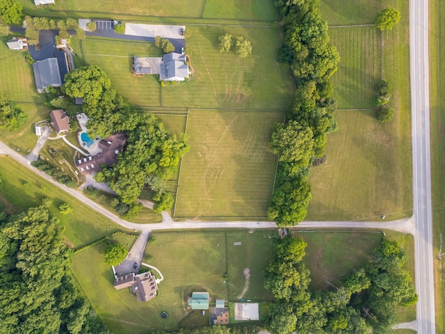 drone / aerial view with a rural view