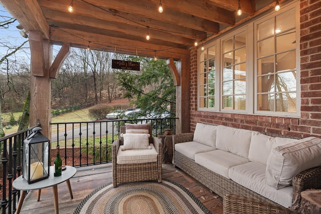 exterior space with an outdoor hangout area