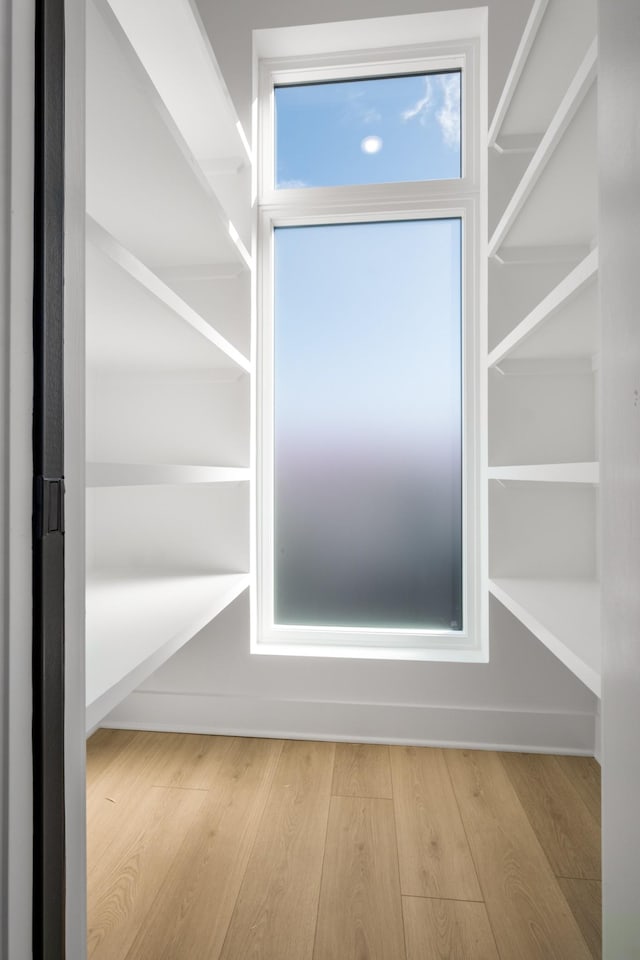 walk in closet featuring light hardwood / wood-style floors