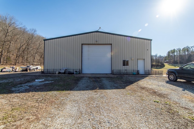 view of garage