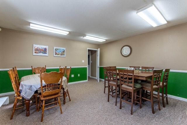 view of carpeted dining room