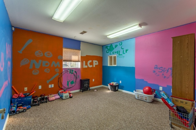 game room with carpet floors