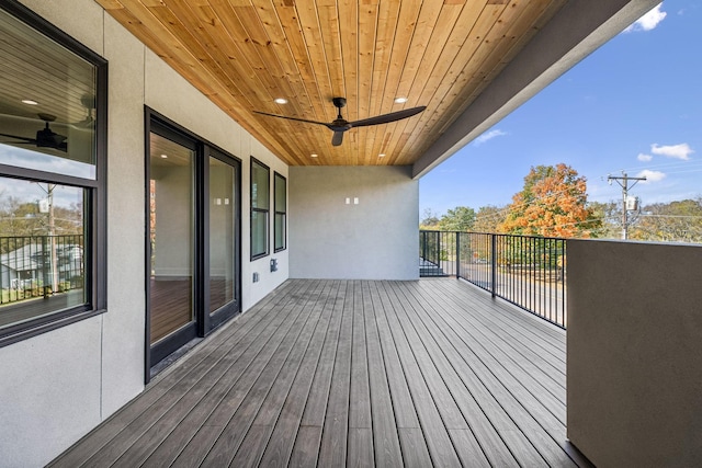 deck with ceiling fan