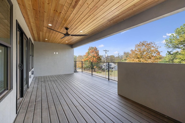 deck featuring ceiling fan