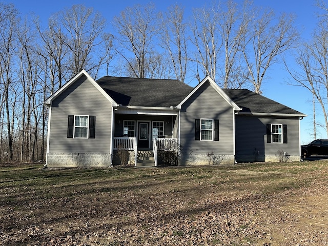 single story home featuring a porch