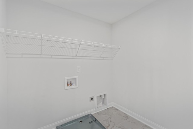 laundry room featuring hookup for an electric dryer and hookup for a washing machine