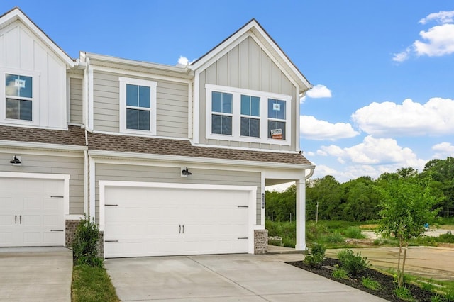 view of front of home with a garage