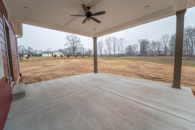 view of patio with ceiling fan