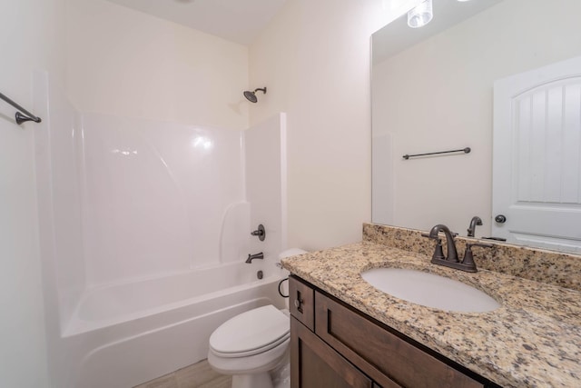 full bathroom featuring vanity, toilet, and shower / bath combination