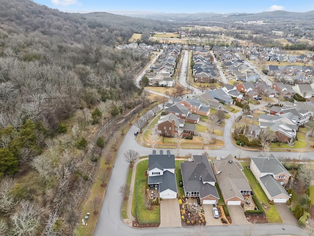 bird's eye view featuring a mountain view