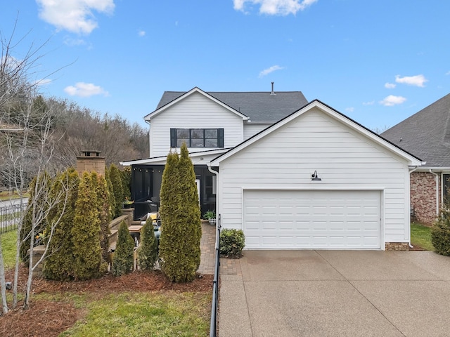 view of property with a garage