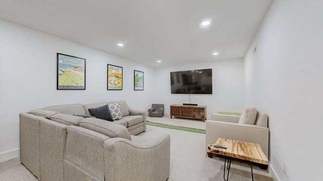 living room with carpet flooring