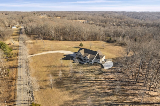 drone / aerial view featuring a rural view