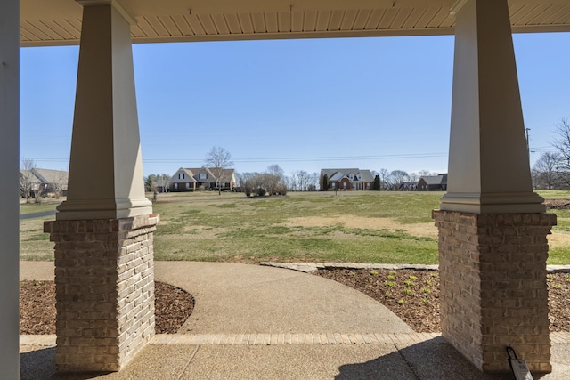 view of yard with a porch