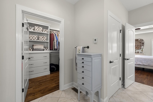 interior space featuring light tile patterned floors