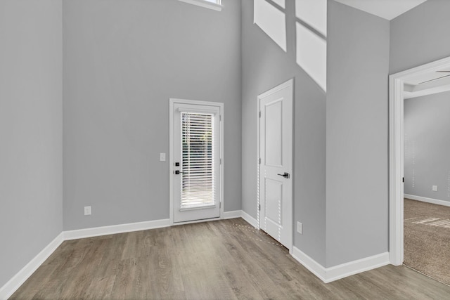 entrance foyer with light hardwood / wood-style flooring