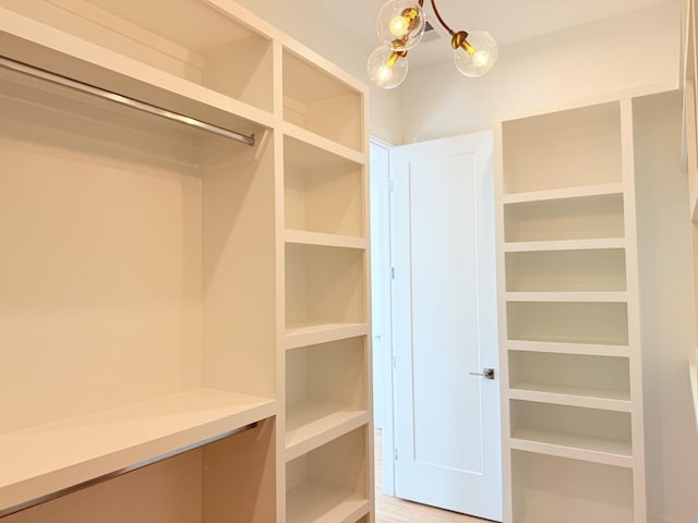 view of walk in closet