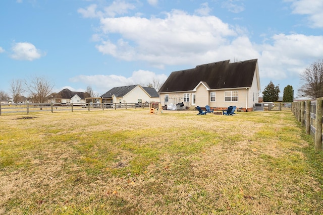 view of yard with a playground