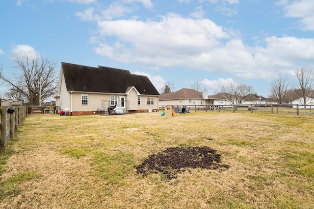 view of yard with a playground