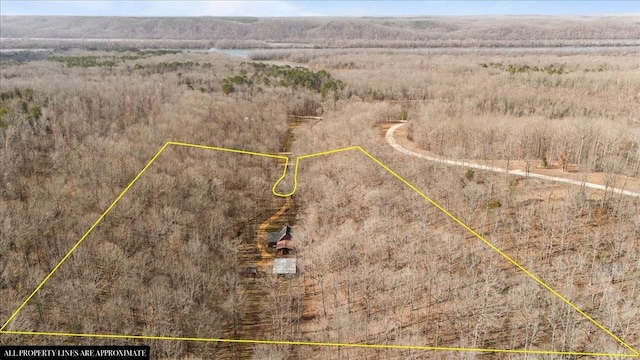 birds eye view of property featuring a rural view