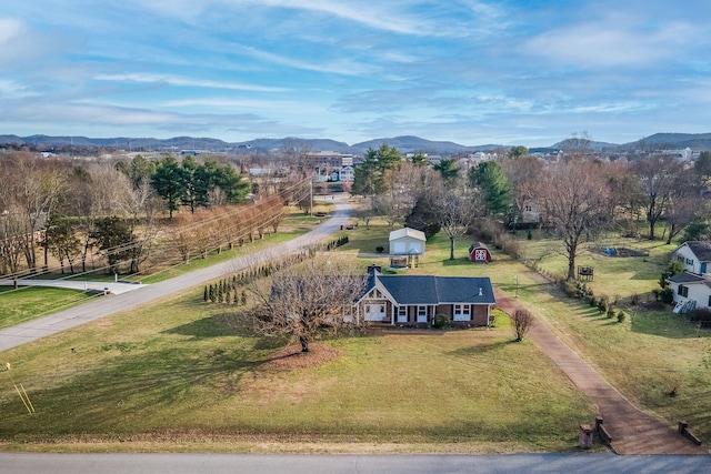 bird's eye view featuring a mountain view