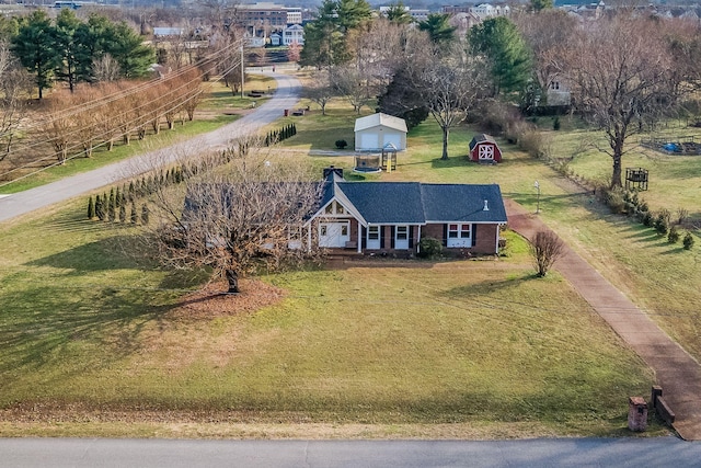 drone / aerial view featuring a rural view