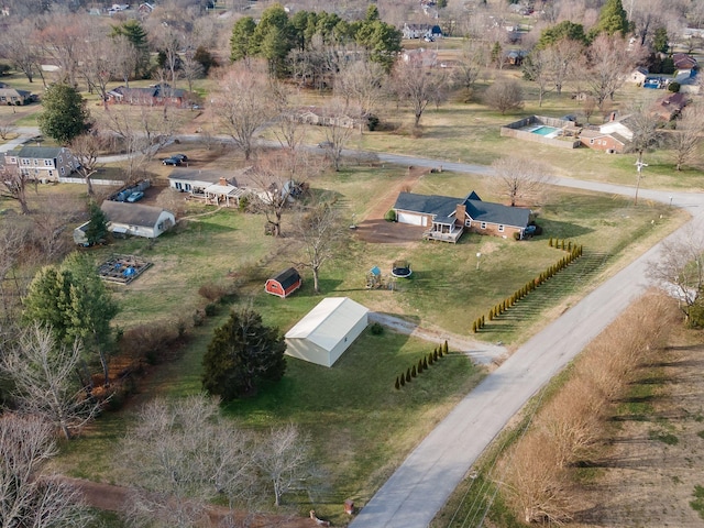 aerial view with a rural view