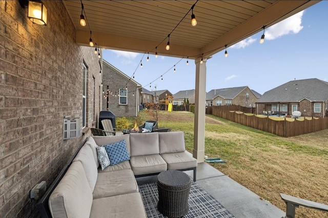 view of patio / terrace with an outdoor hangout area